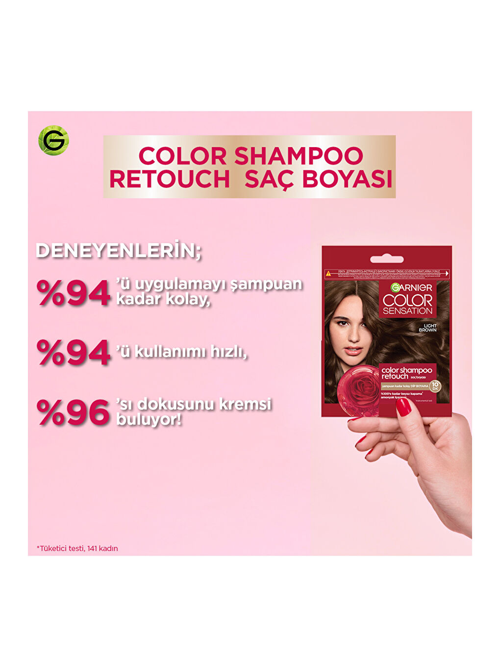 Color Shampoo Retouch Şampuan Kolaylığında Dip Boyası, Açık Kahve 5.0-6