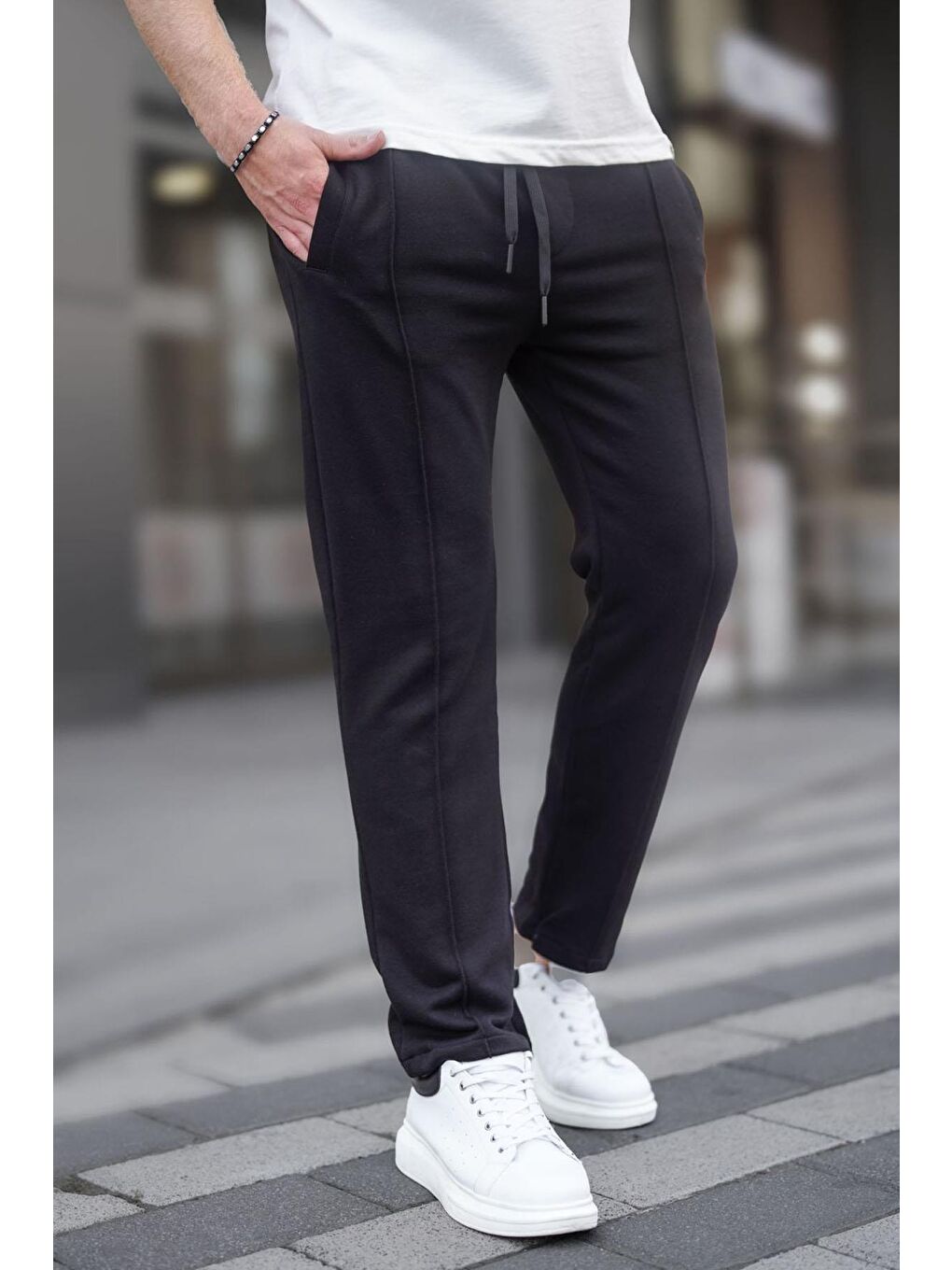 Siyah Açık Paça Erkek Eşofman Altı 6515