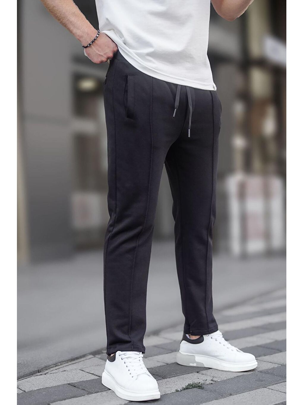 Siyah Açık Paça Erkek Eşofman Altı 6515-1