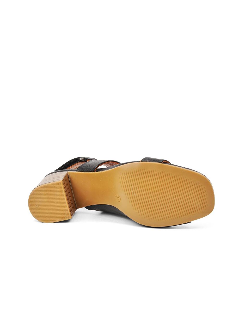 Siyah Hakiki Deri Kadın Sandalet 2108502-4