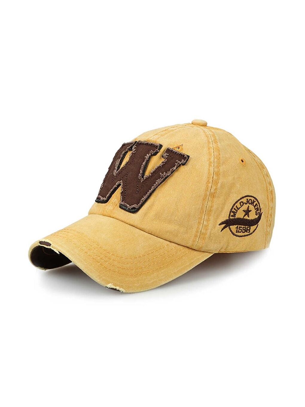 Sarı W model | %100 Pamuk Yıkamalı W Harfli Kep Şapka