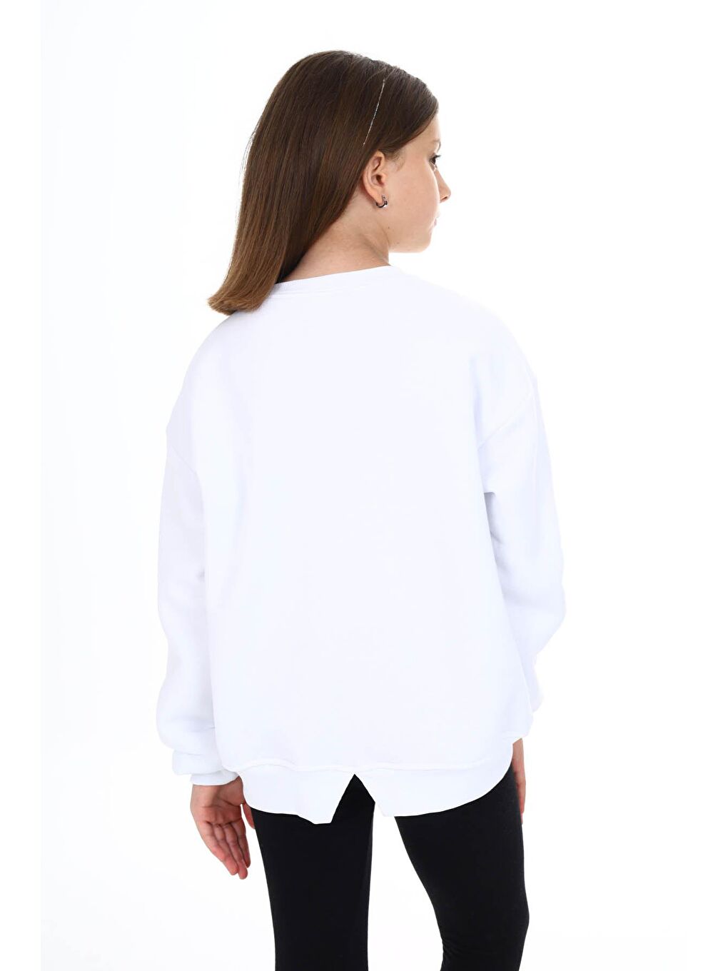 Pengai Beyaz Kalp Baskılı Polarlı Kız Çocuk Sweatshirt 16468 - 4