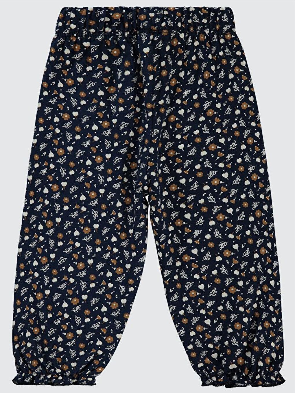 Baby Kalp ve Yaprak Desenli 6-18 Ay Tayt - Lacivert 9-12 Ay-1