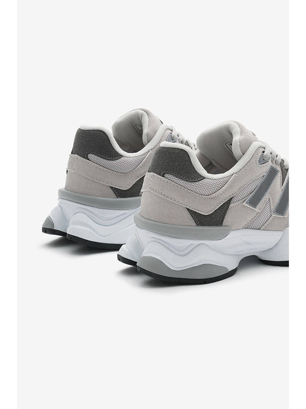 Unisex Gri Poli Taban Anorak Desenli Yüksek Taban Bağcıklı Spor Ayakkabı-4