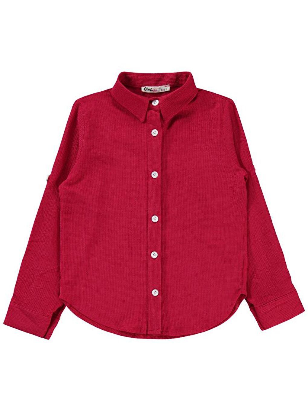 Fuşya Girls Bürümcük 6-9 Yaş Gömlek - Fusya 8-9 Yaş-1