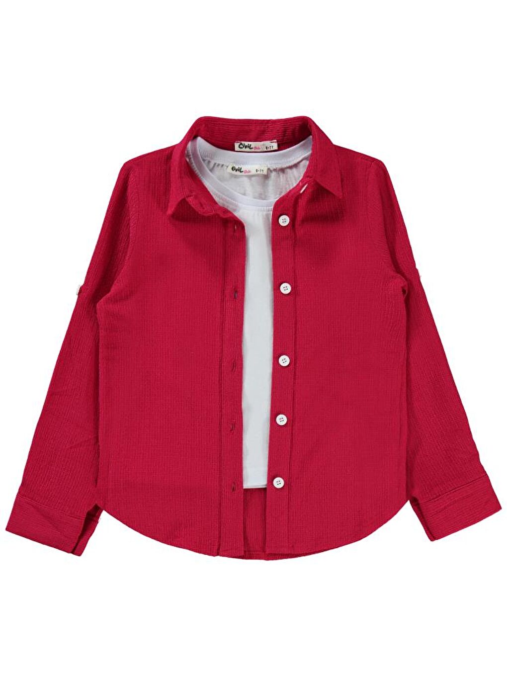 Fuşya Girls Bürümcük 6-9 Yaş Gömlek - Fusya 8-9 Yaş-2