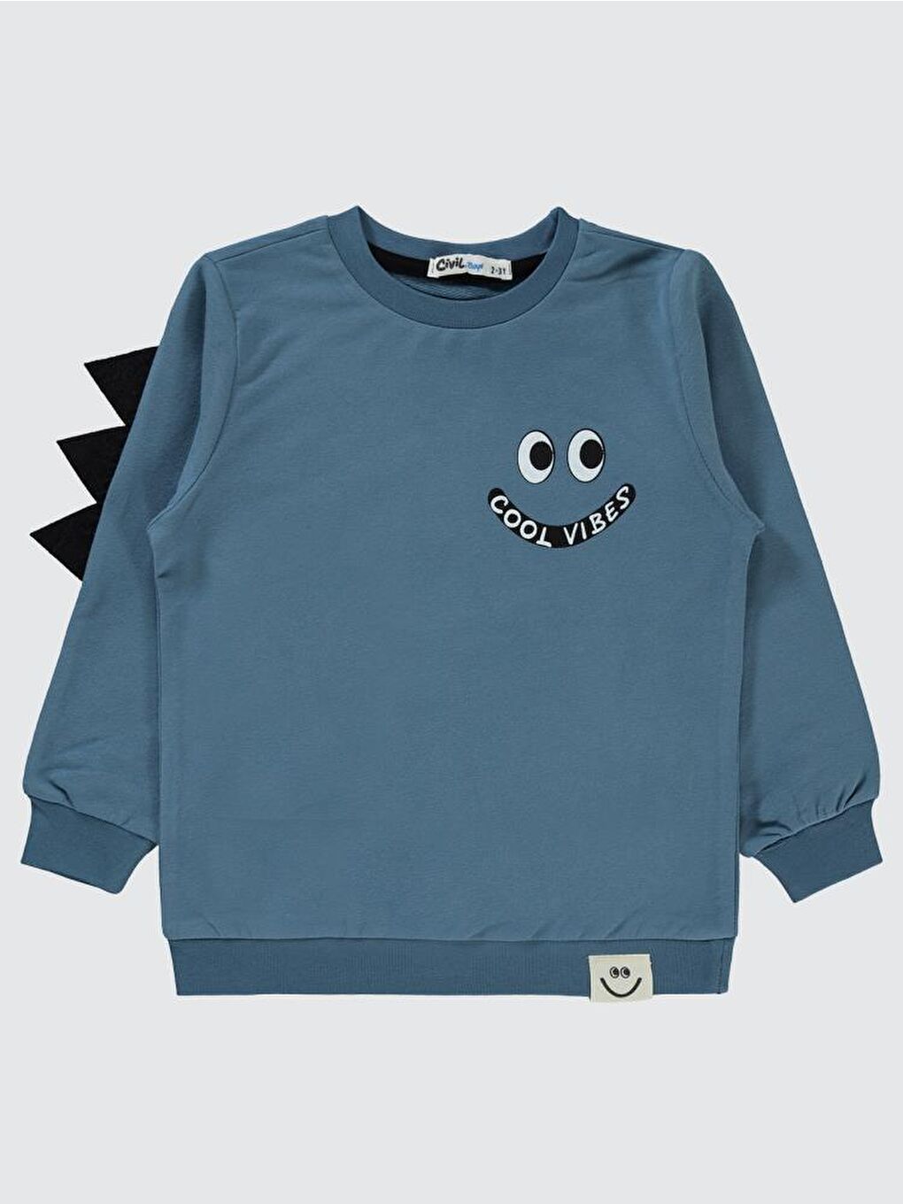 İndigo Boys Cool Vıbes Baskılı 2-5 Yaş Sweatshirt - Mavi 4-5 Yaş
