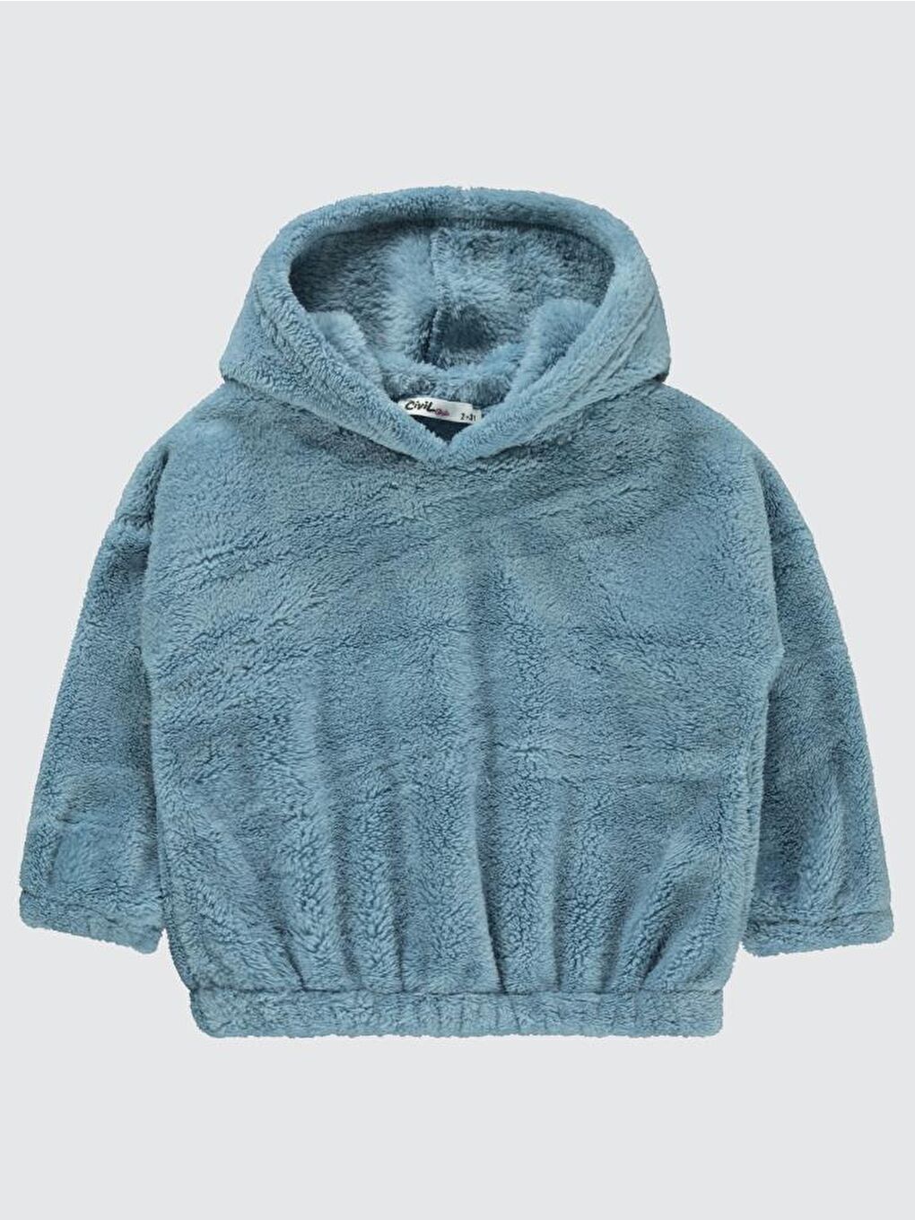 Petrol Girls Kapüşonlu Velsoft 2-5 Yaş Sweatshirt - Yeşil 3-4 Yaş-1