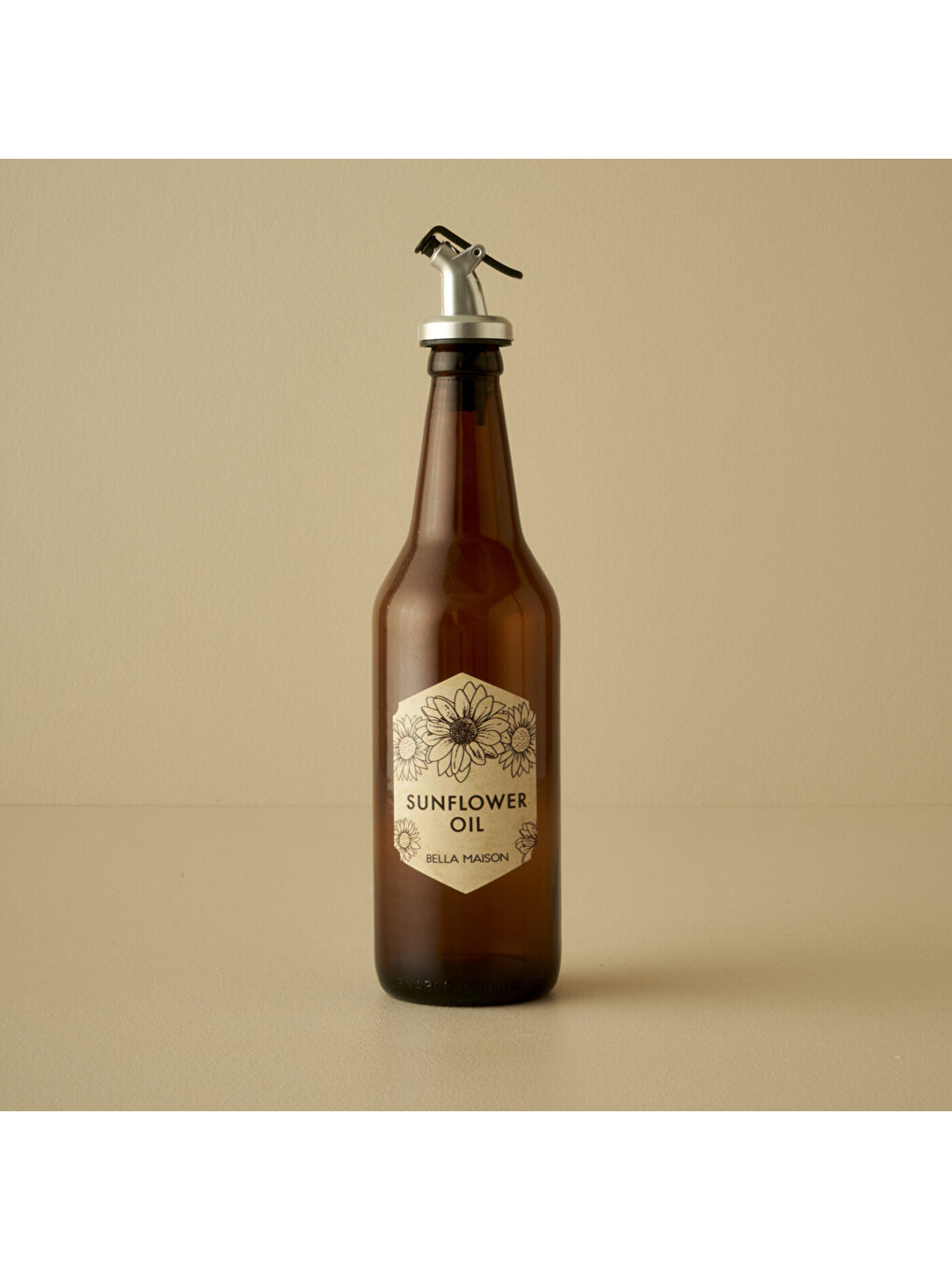 Kahverengi Gondor Yağlık Şişe Seti 2'li Amber (500 cc)-2