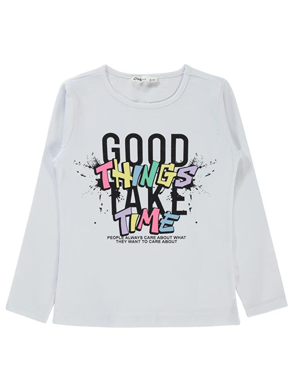 Girls Good Things Baskılı 6-9 Yaş Sweatshirt - Beyaz 8-9 Yaş