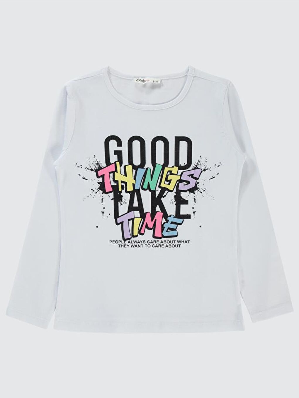 Girls Good Things Baskılı 6-9 Yaş Sweatshirt - Beyaz 8-9 Yaş-3
