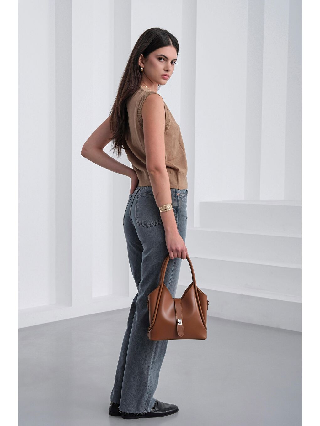 Kahverengi Cindy El Ve Çapraz Çanta Taba-4