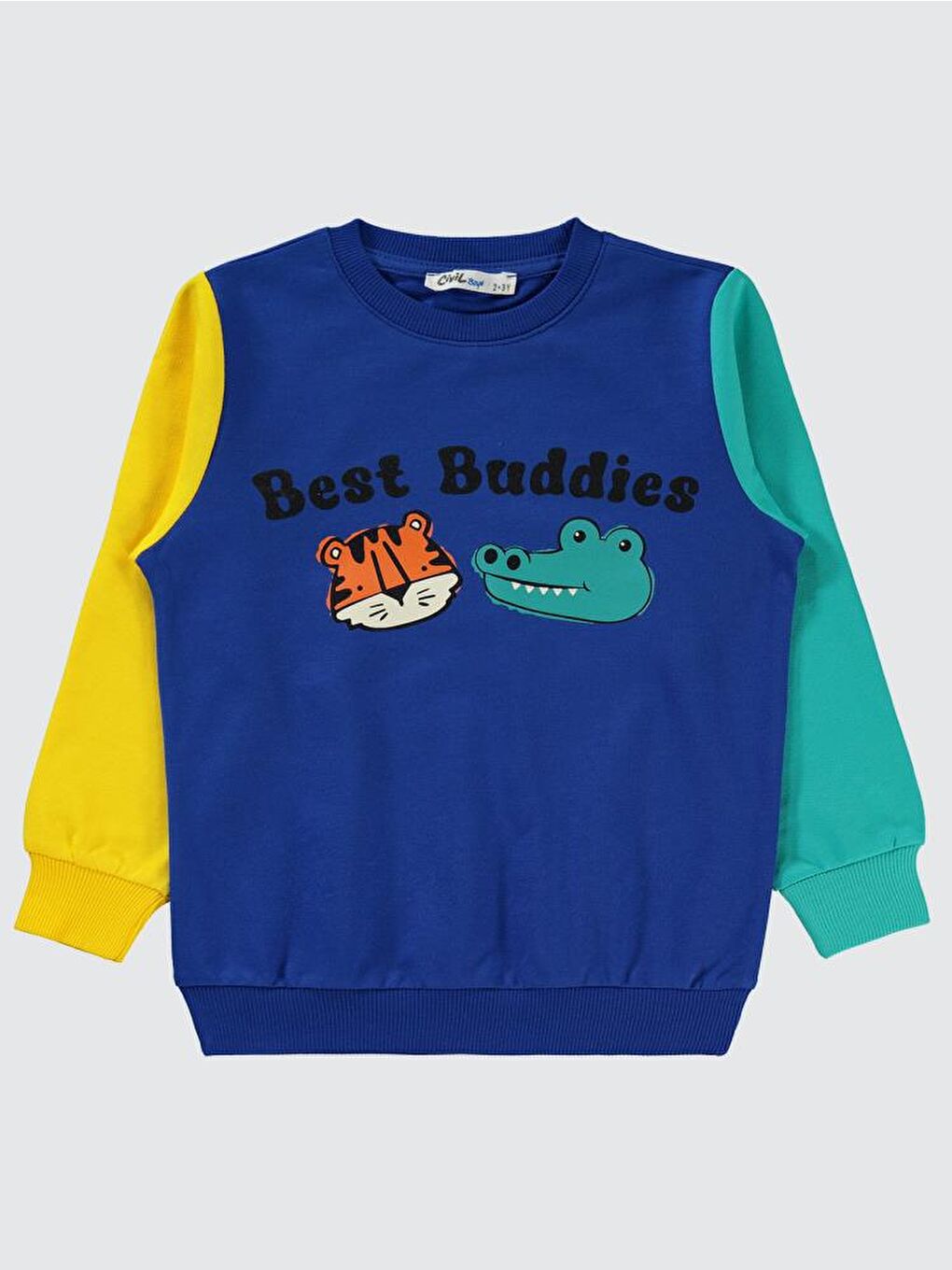 Boys Best Buddıes Baskılı 2-5 Yaş Sweatshirt - Mavi 4-5 Yaş-1