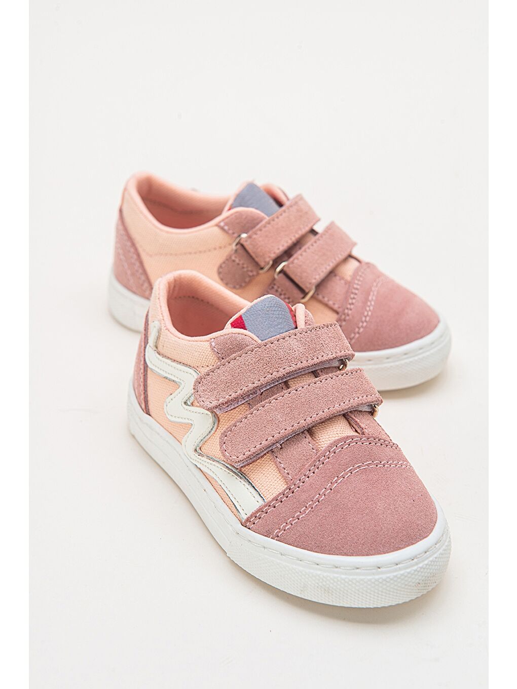 Pembe Kız Çocuk Pudra Hakiki Deri Sneaker Ayakkabı