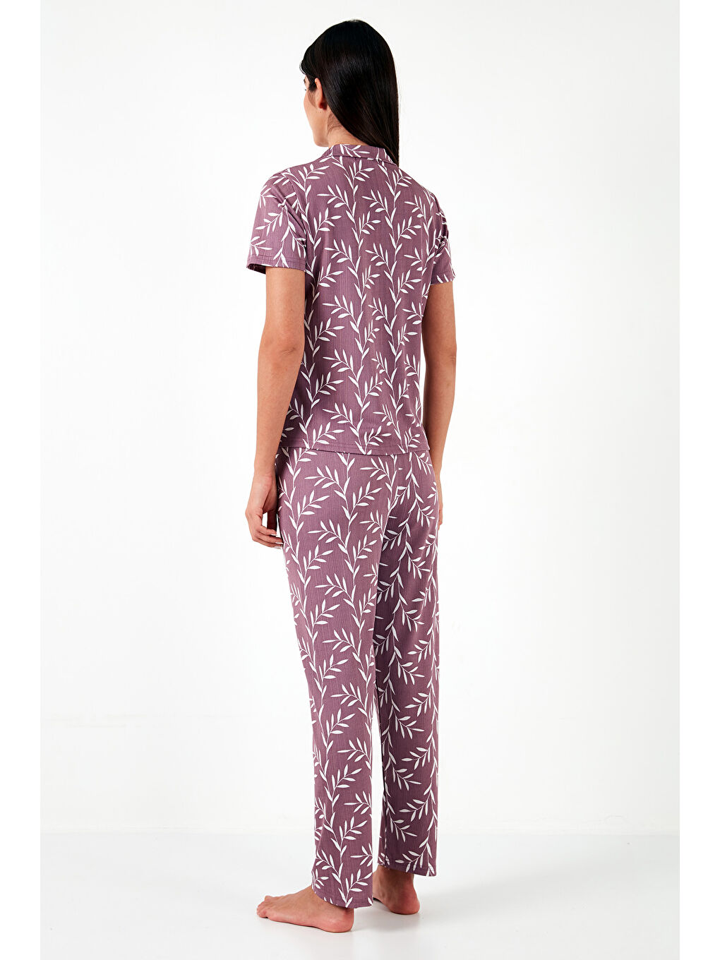 Pembe Regular Fit Gömlek Yaka Kısa Kollu Pijama Takımı 65780124-6