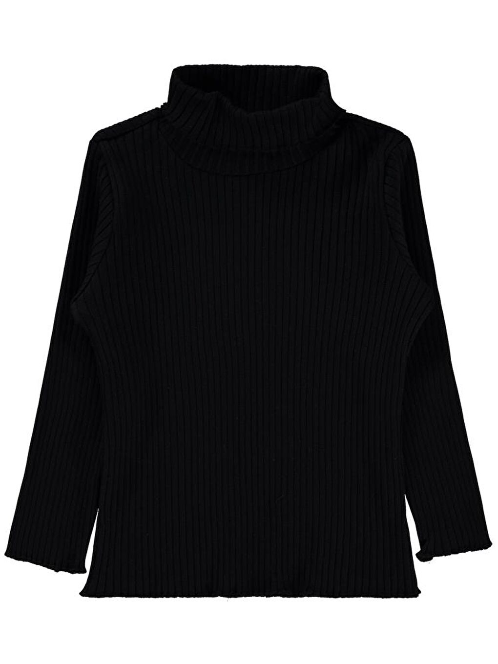 Girls Boğazlı 2-5 Yaş Sweatshirt - Siyah 5-6 Yaş-1