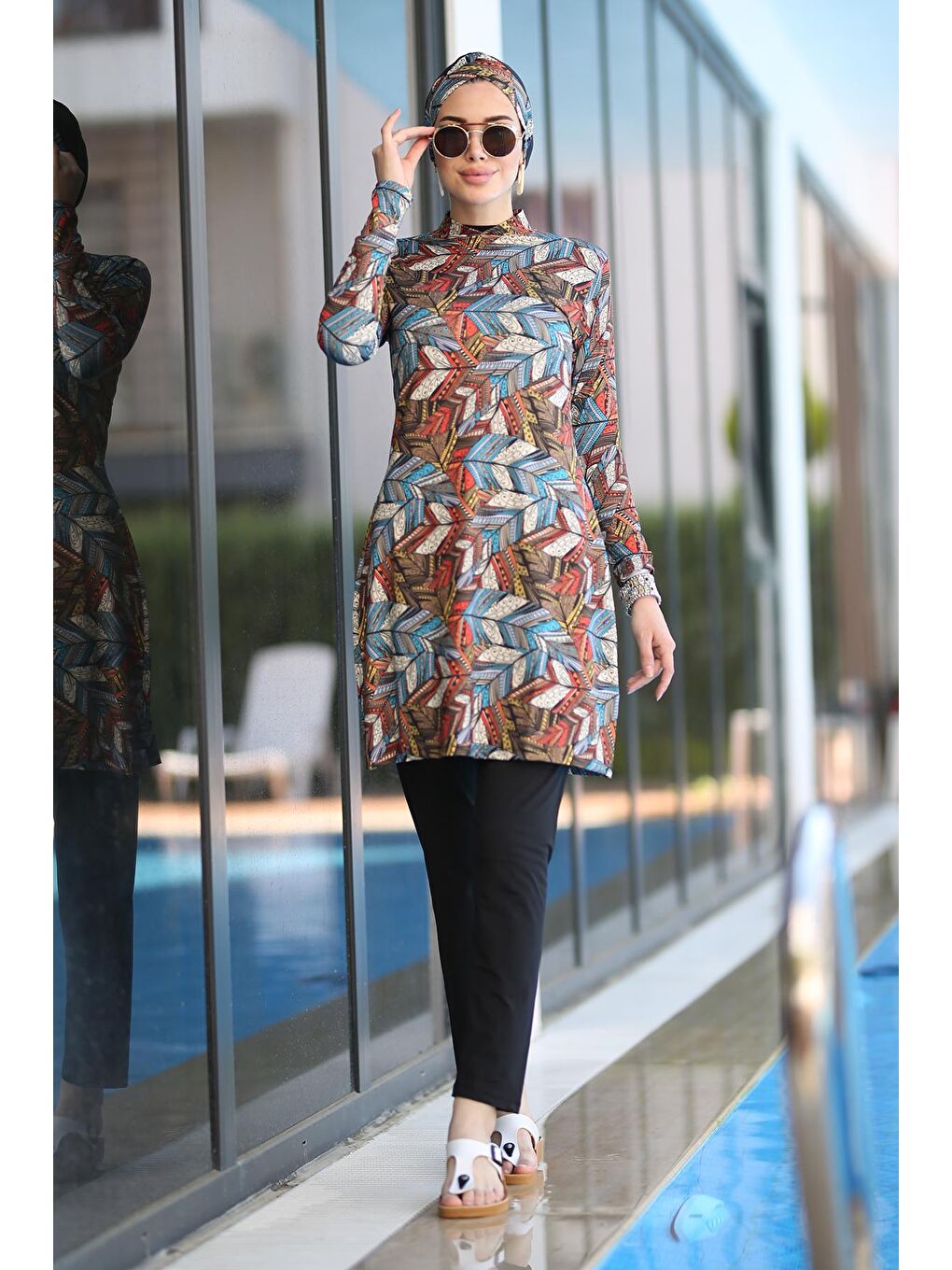 Siyah Likralı Tam Kapalı Tesettür Mayo 2014 Tülay-1