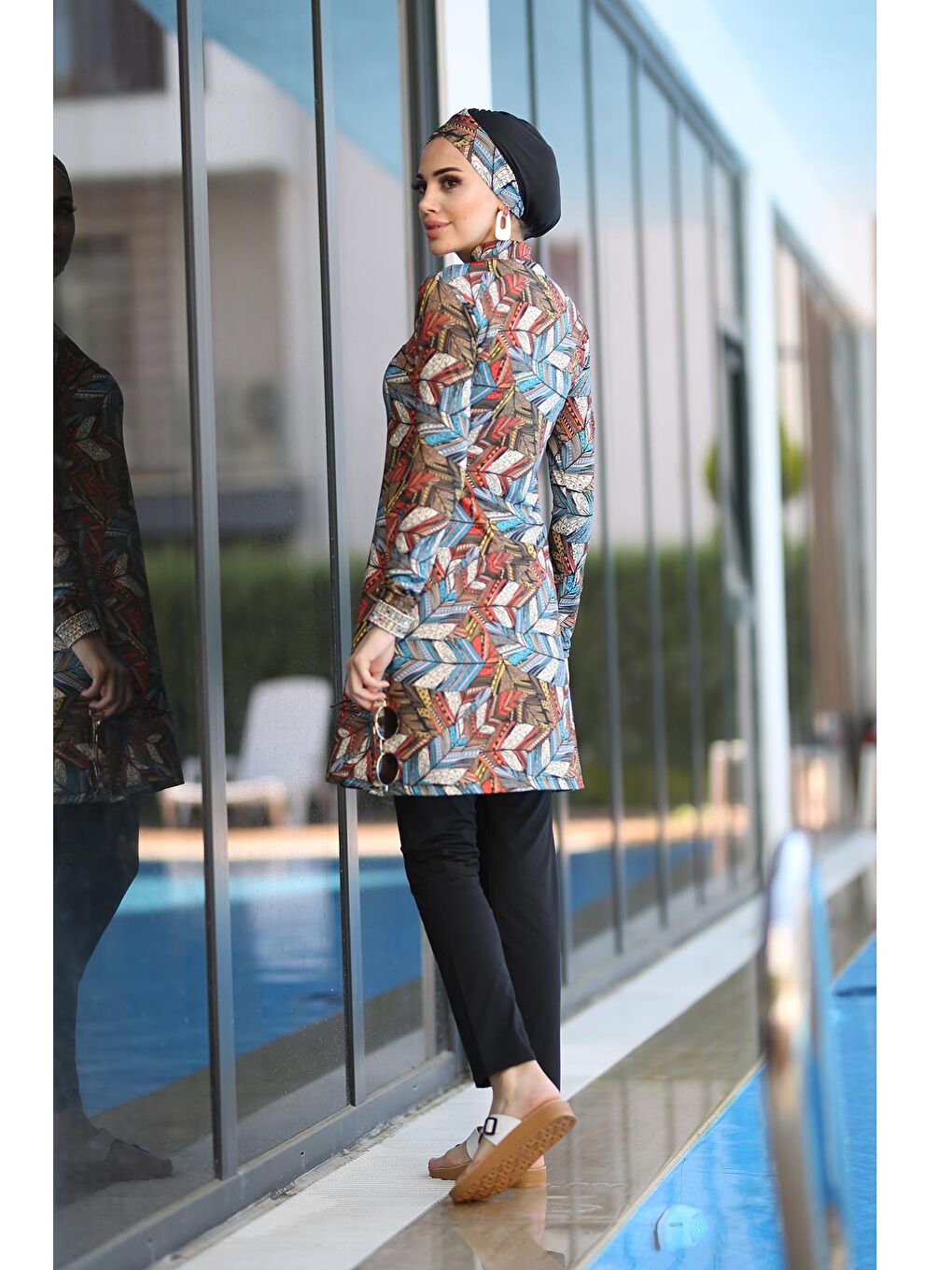 Siyah Likralı Tam Kapalı Tesettür Mayo 2014 Tülay-2