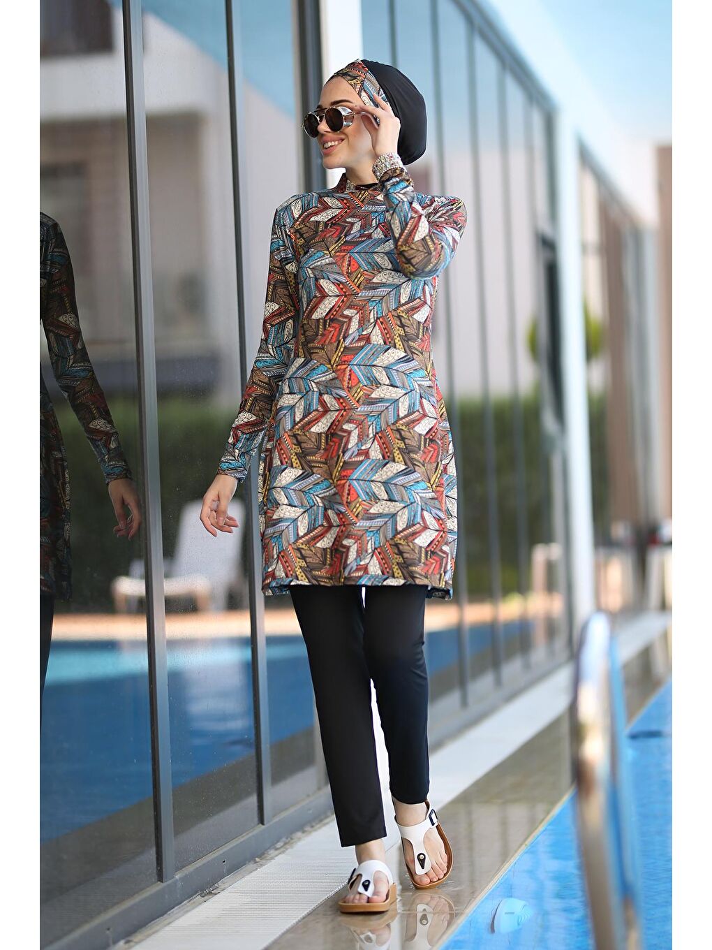 Siyah Likralı Tam Kapalı Tesettür Mayo 2014 Tülay-3