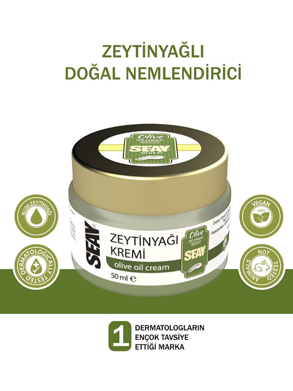 Zeytinyağlı Doğal Nemlendirici İnce Çizgi ve Kırışık Karşıtı Yüz Kremi-1