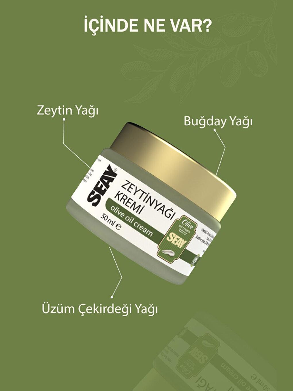 Zeytinyağlı Doğal Nemlendirici İnce Çizgi ve Kırışık Karşıtı Yüz Kremi-2
