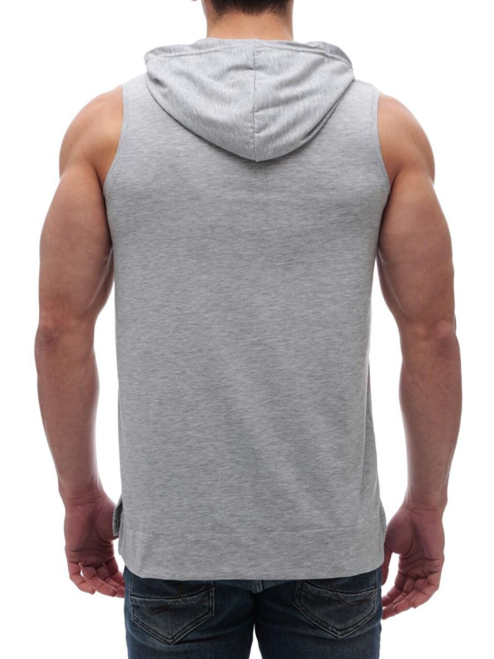 Kapüşonlu Gri Atlet 2887-2