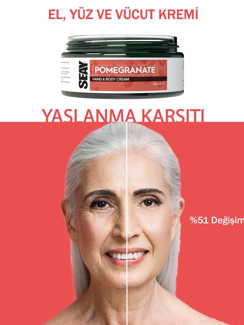 Yaşlanma Karşıtı Nar Kremi El, Vücut ve Yüz Kremi Pomegranate 200 ml-4
