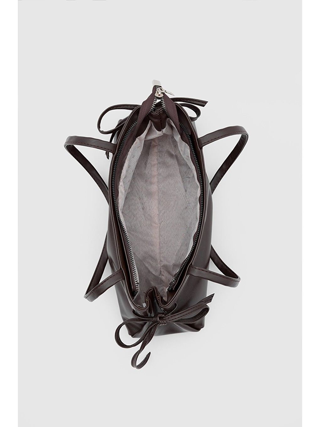 Kahverengi Baggy Fiyonklu Baget Çanta Acı Kahve-5