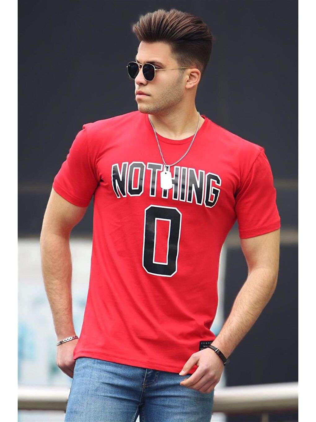 Baskılı Kırmızı Tişört 4394
