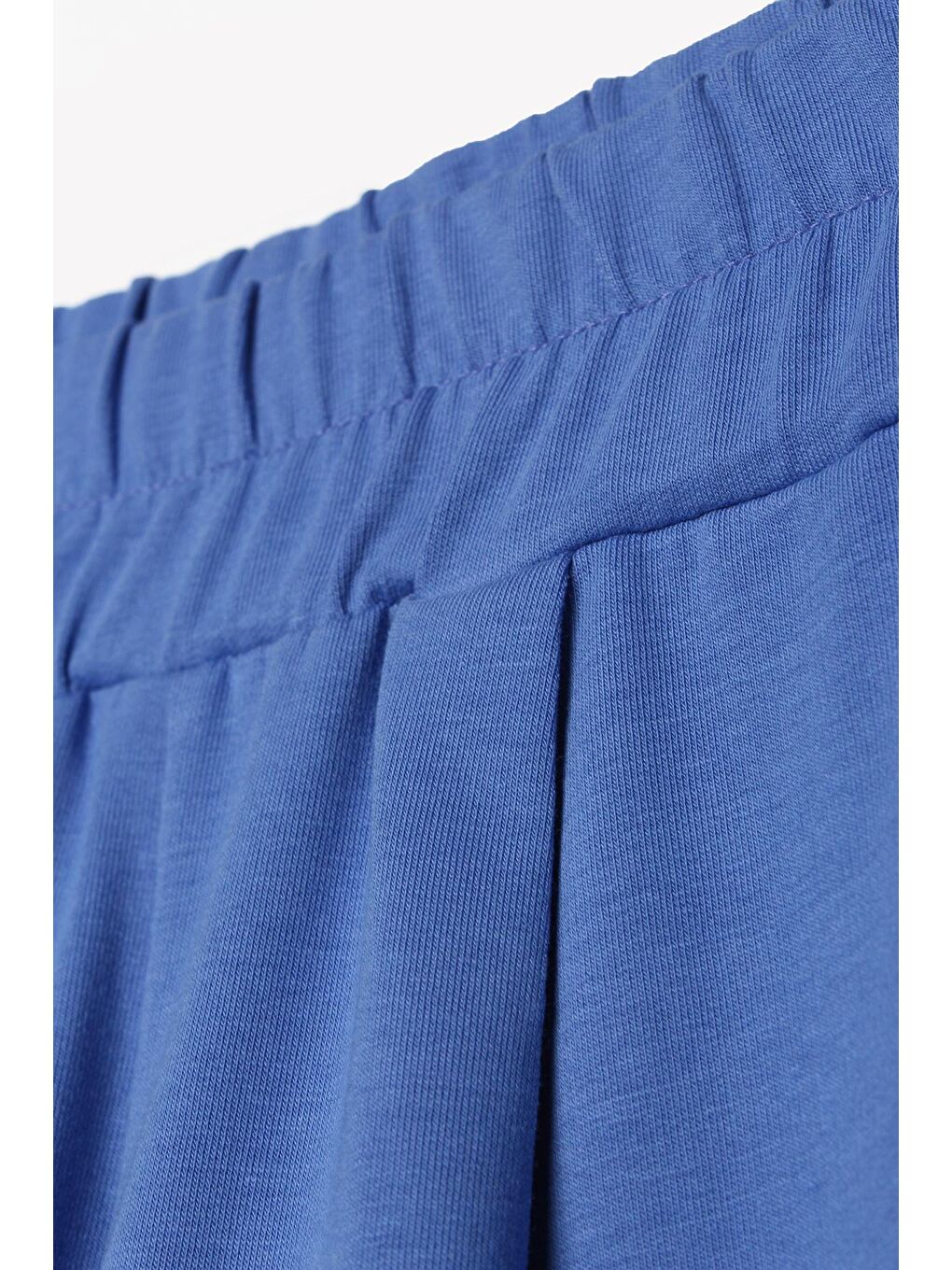 Mavi Parlement Pamuklu Renkli Ribanalı Kordon Detaylı Cepli Pantolonlu Takım-4