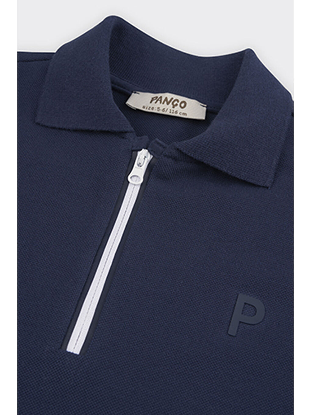 Unisex Çocuk Kısa Kollu Lacivert Polo Yaka Tişört-1