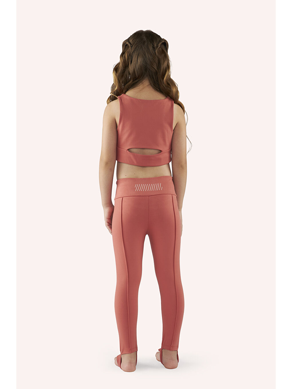 Kırmızı Kız Çocuk Arkası Pencere Detaylı Nar Rengi Atlet-1