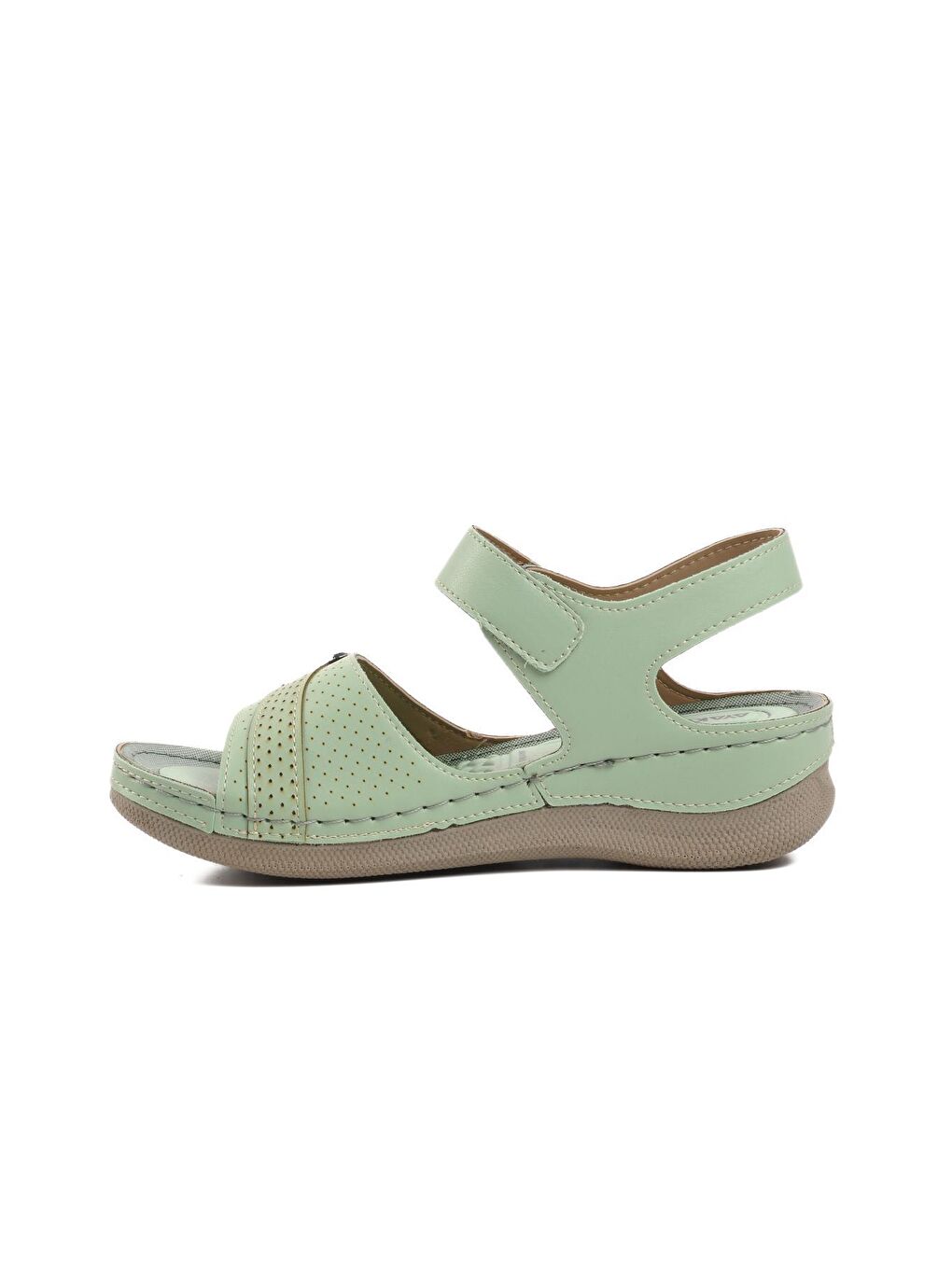 Turkuaz Kerpe Su Yeşili Kadın Sandalet-1
