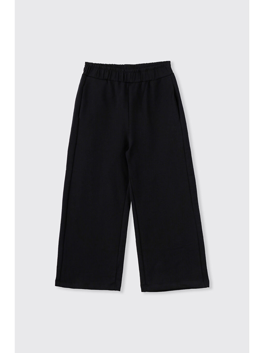 Kız Çocuk Bol Paça Cepli Beli Lastikli Siyah Eşofman Altı