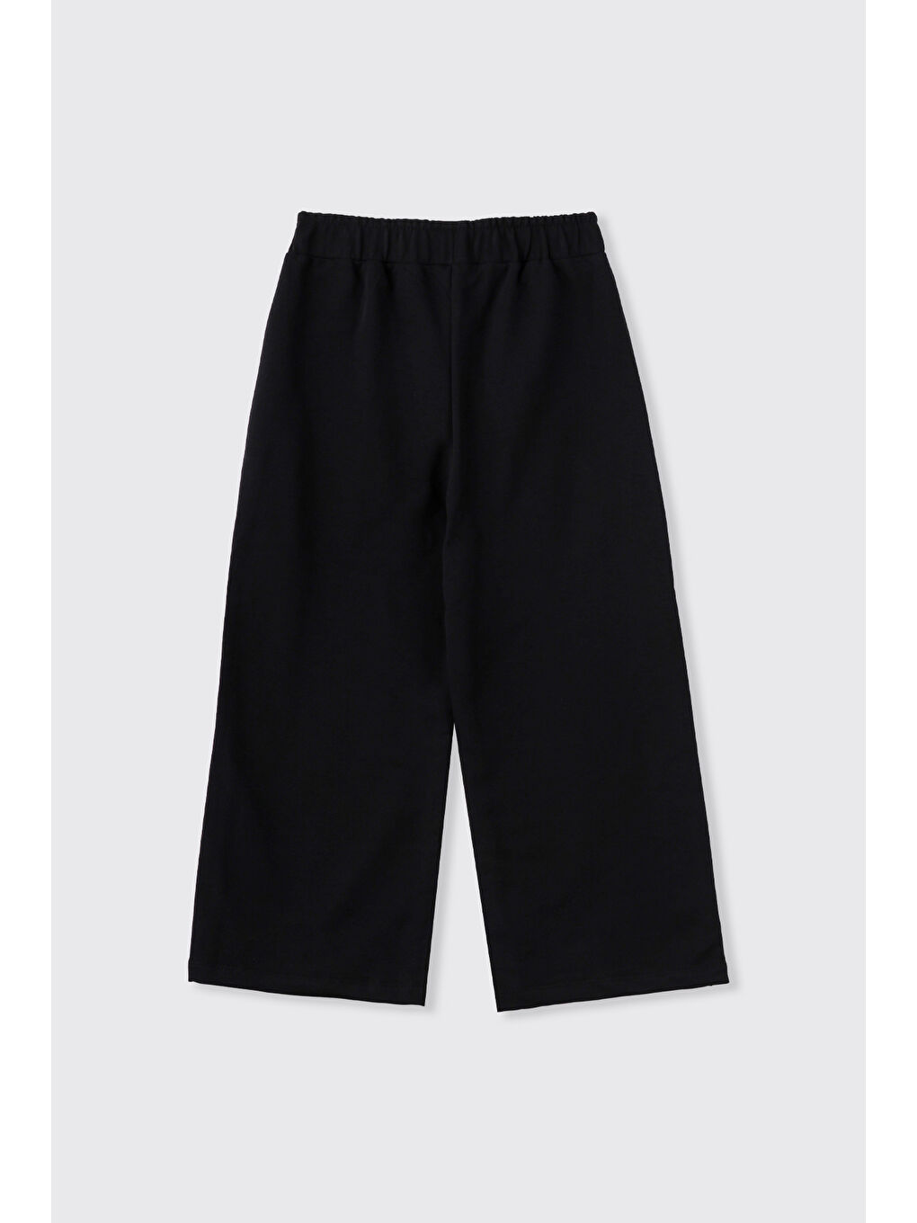 Kız Çocuk Bol Paça Cepli Beli Lastikli Siyah Eşofman Altı-1