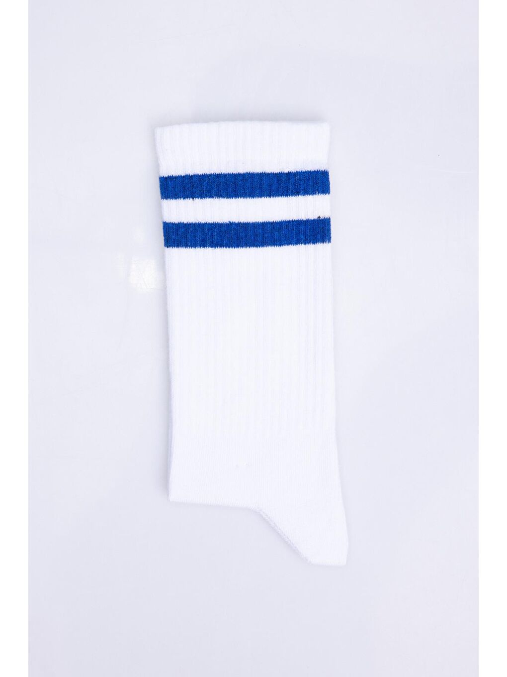 Unisex Çizgili Kolej Beyaz Tenis Çorabı