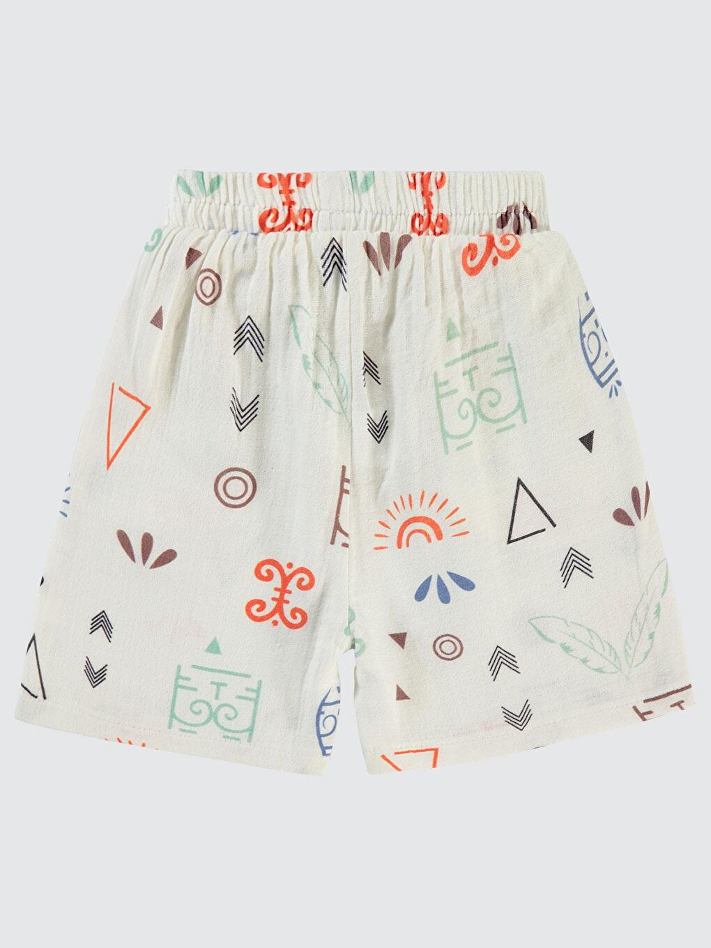 Boys Etnik Desen Empirme 2-5 Yaş Şort - Turuncu 2-3 Yaş