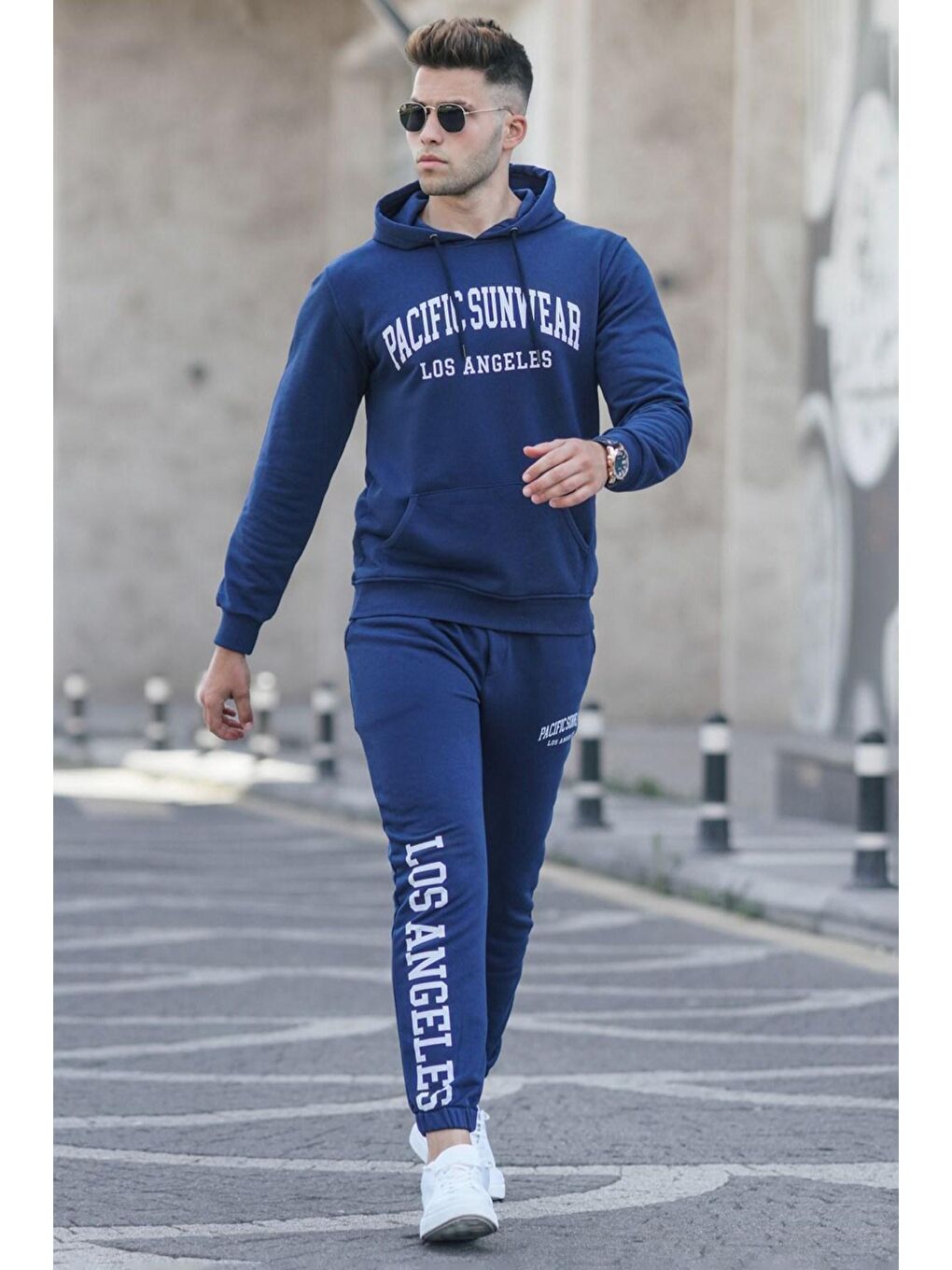 Lacivert  Baskılı Erkek Eşofman Takımı 5283