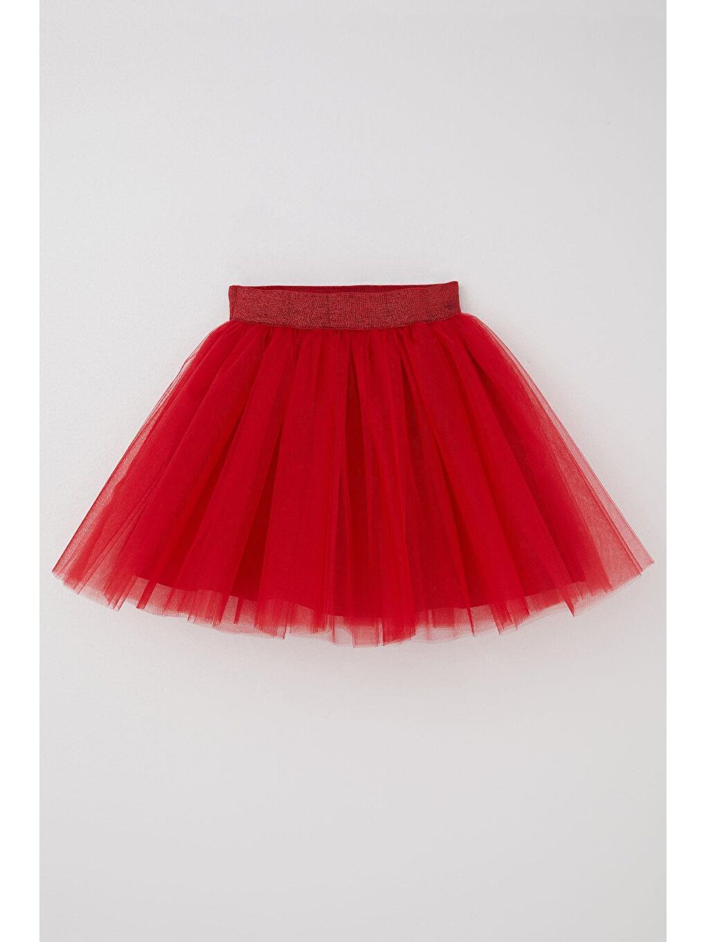 Kız Çocuk Tütü Etek Simli Beli Lastikli Kırmızı (6-10 Yaş)-2