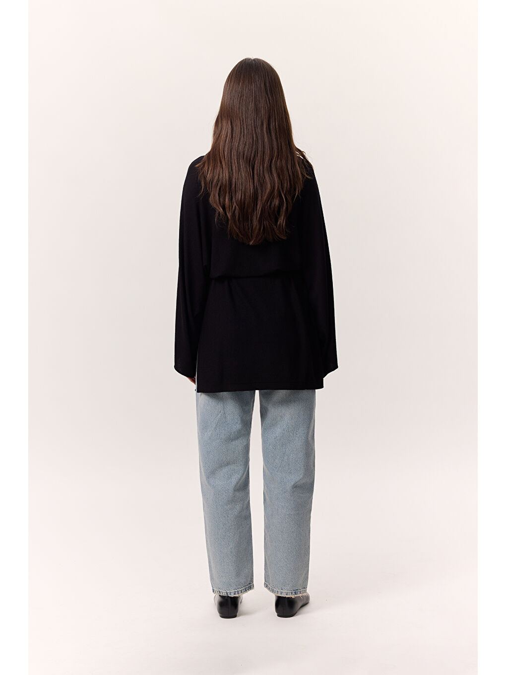 Triko Kuşaklı Tunik Siyah-6