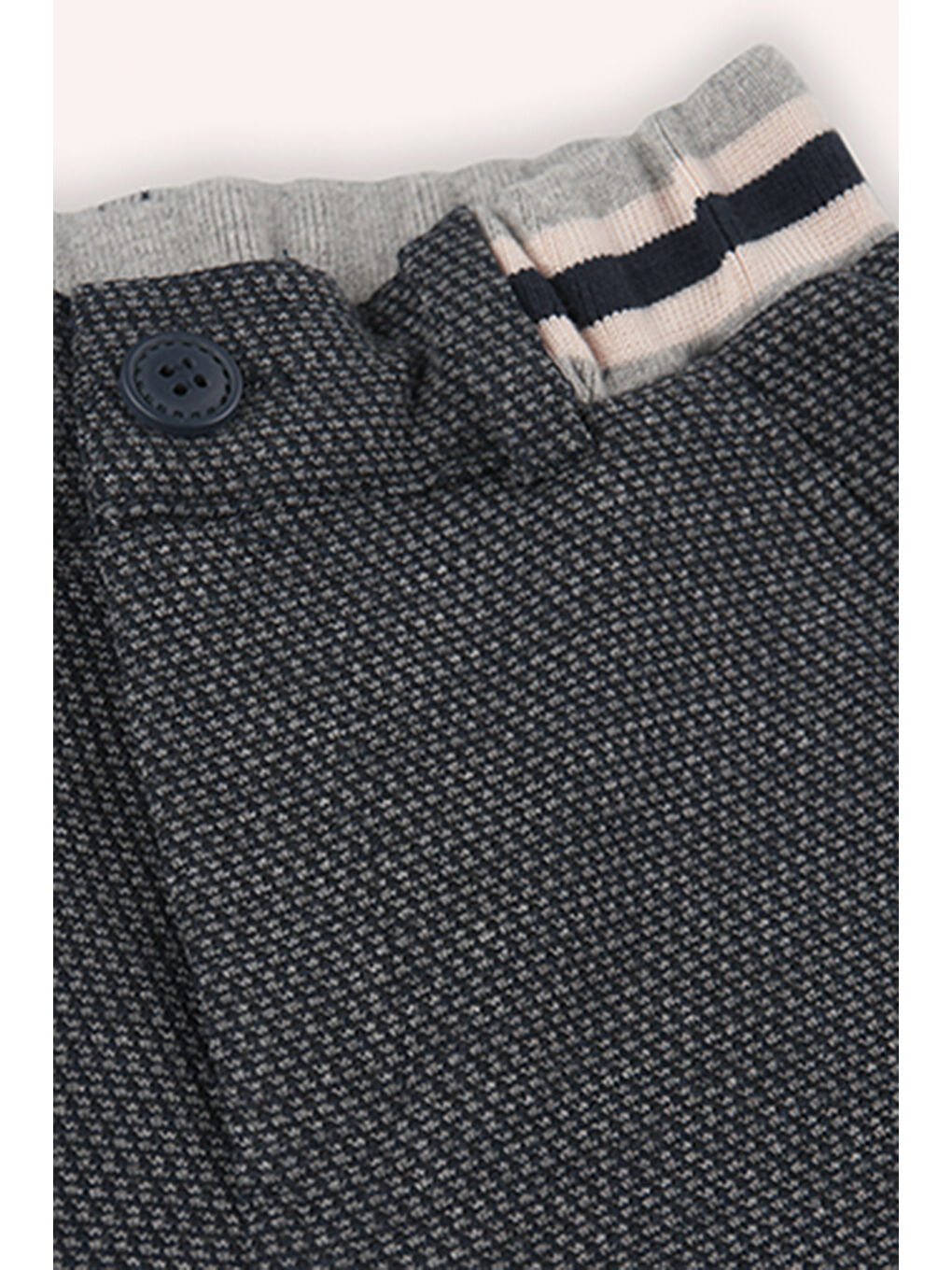 Erkek Çocuk Beli Lastikli Lacivert Örme Pantolon-4