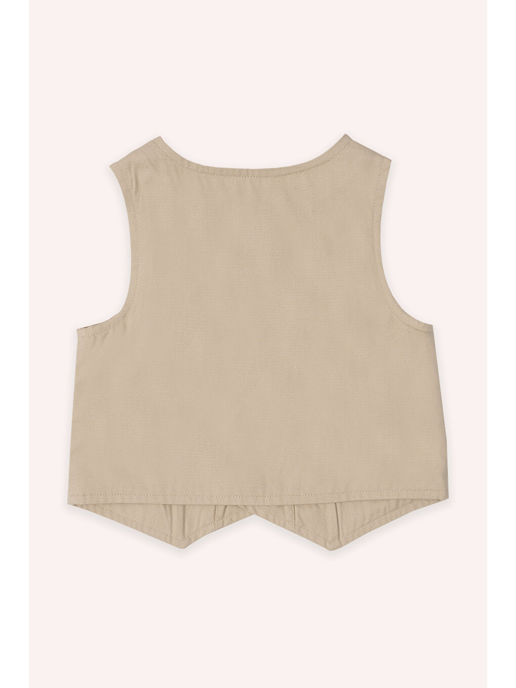 Erkek Çocuk Düğmeli Bej Yelek-1