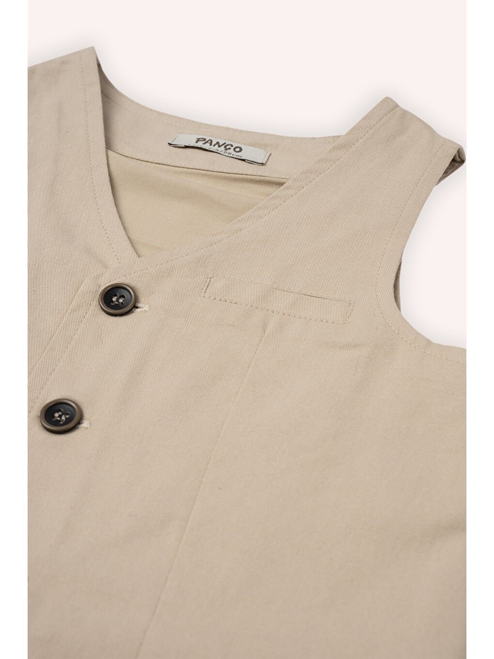 Erkek Çocuk Düğmeli Bej Yelek-2