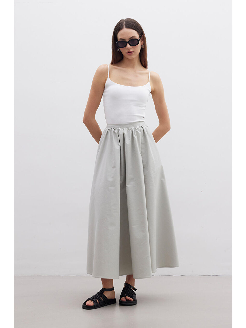 Volanlı Premıum Etek Yeşil-3