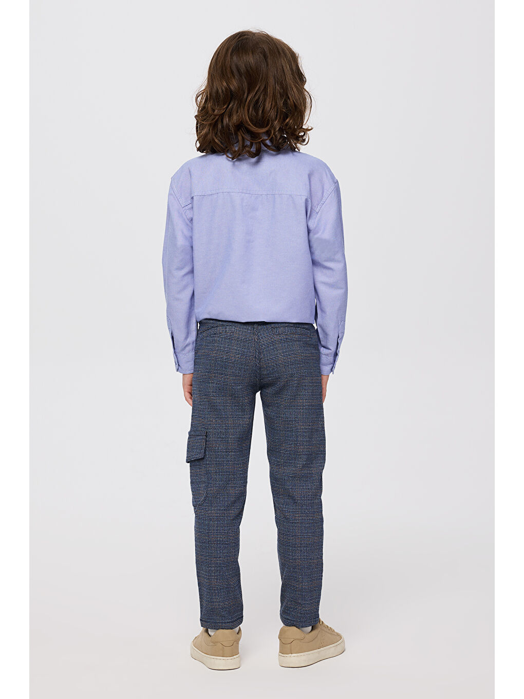 Erkek Çocuk Lacivert Ekose Pantolon-1