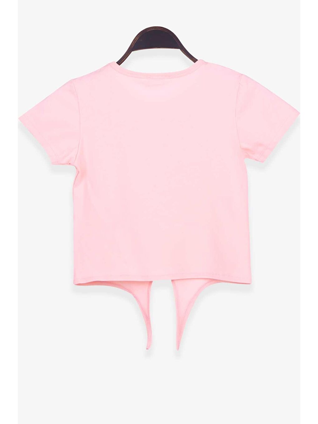 Pembe Kız Çocuk Tişört Yazı Baskılı Somon (9-14 Yaş)-1
