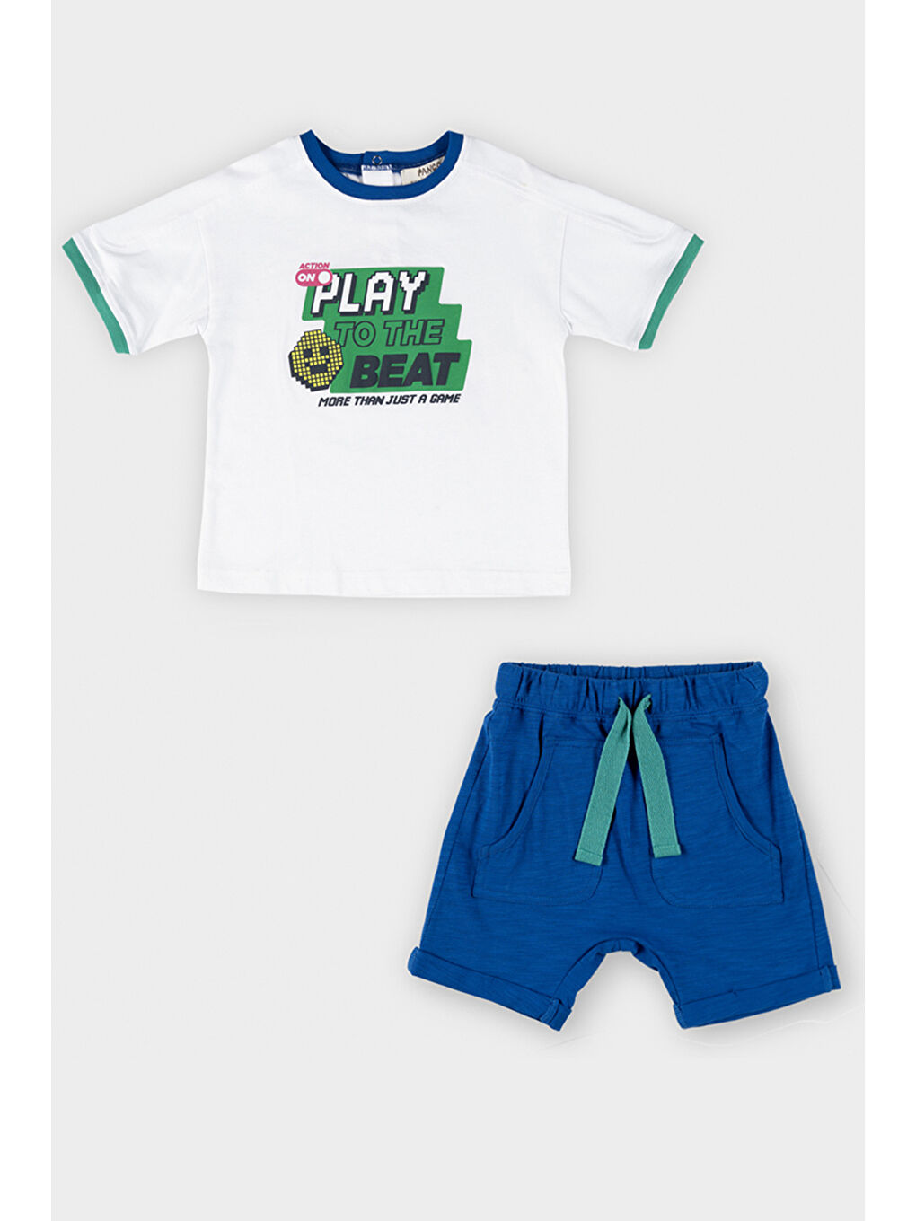 Erkek Bebek Şortlu 2'li Beyaz Takım