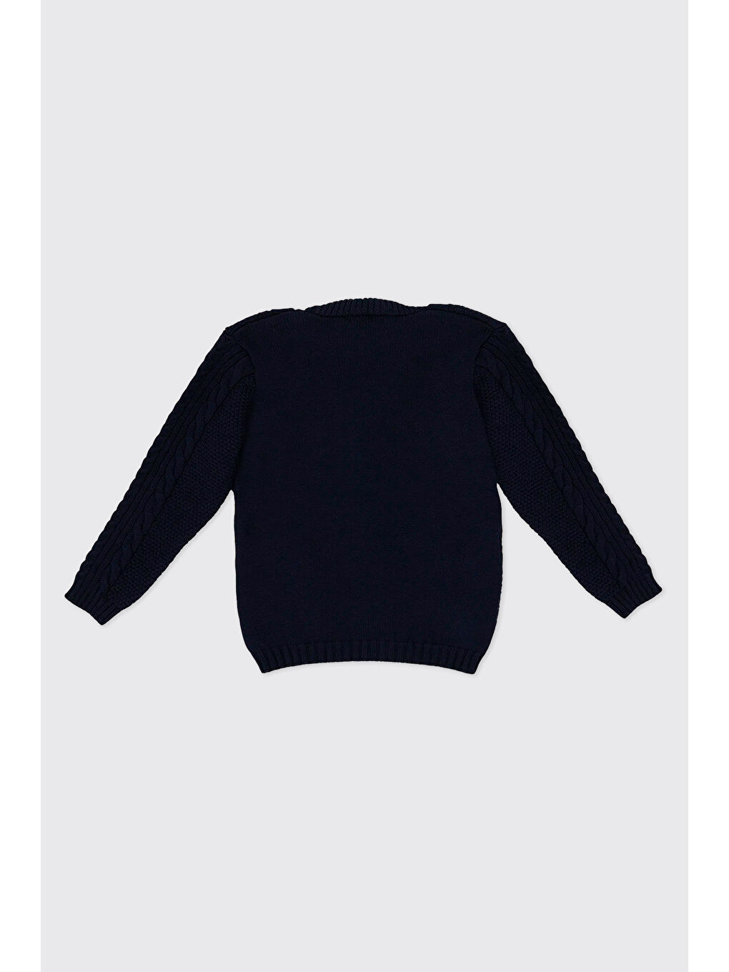 Erkek Çocuk Düğmeli Harf Detaylı Lacivert Hırka-5