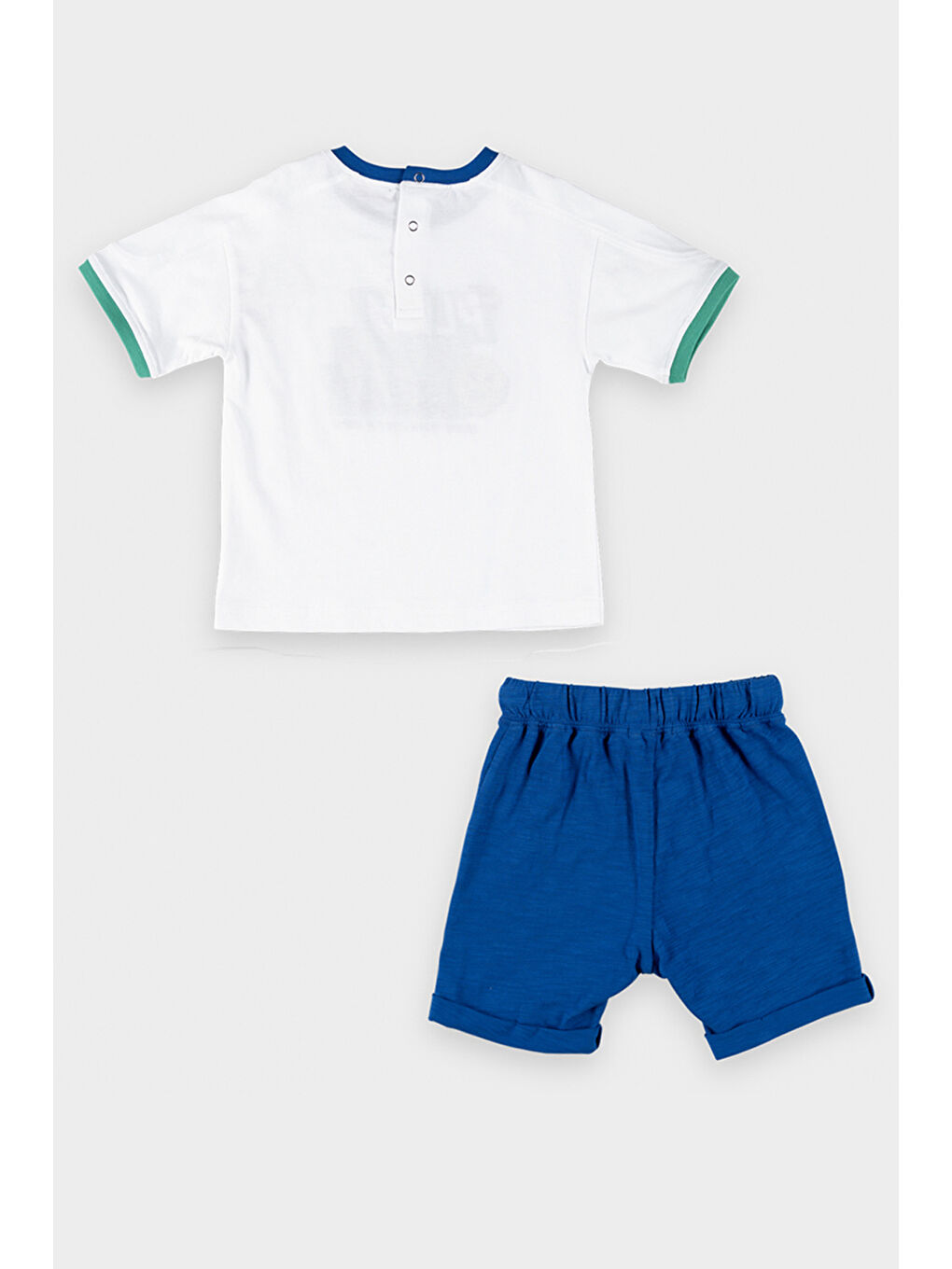 Erkek Bebek Şortlu 2'li Beyaz Takım-1