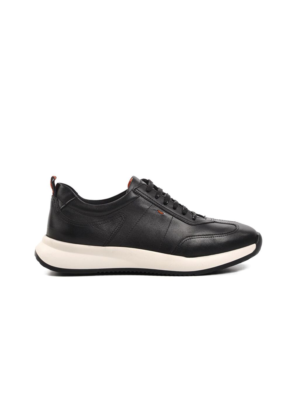 232240-1 Siyah Hakiki Deri Erkek Sneaker